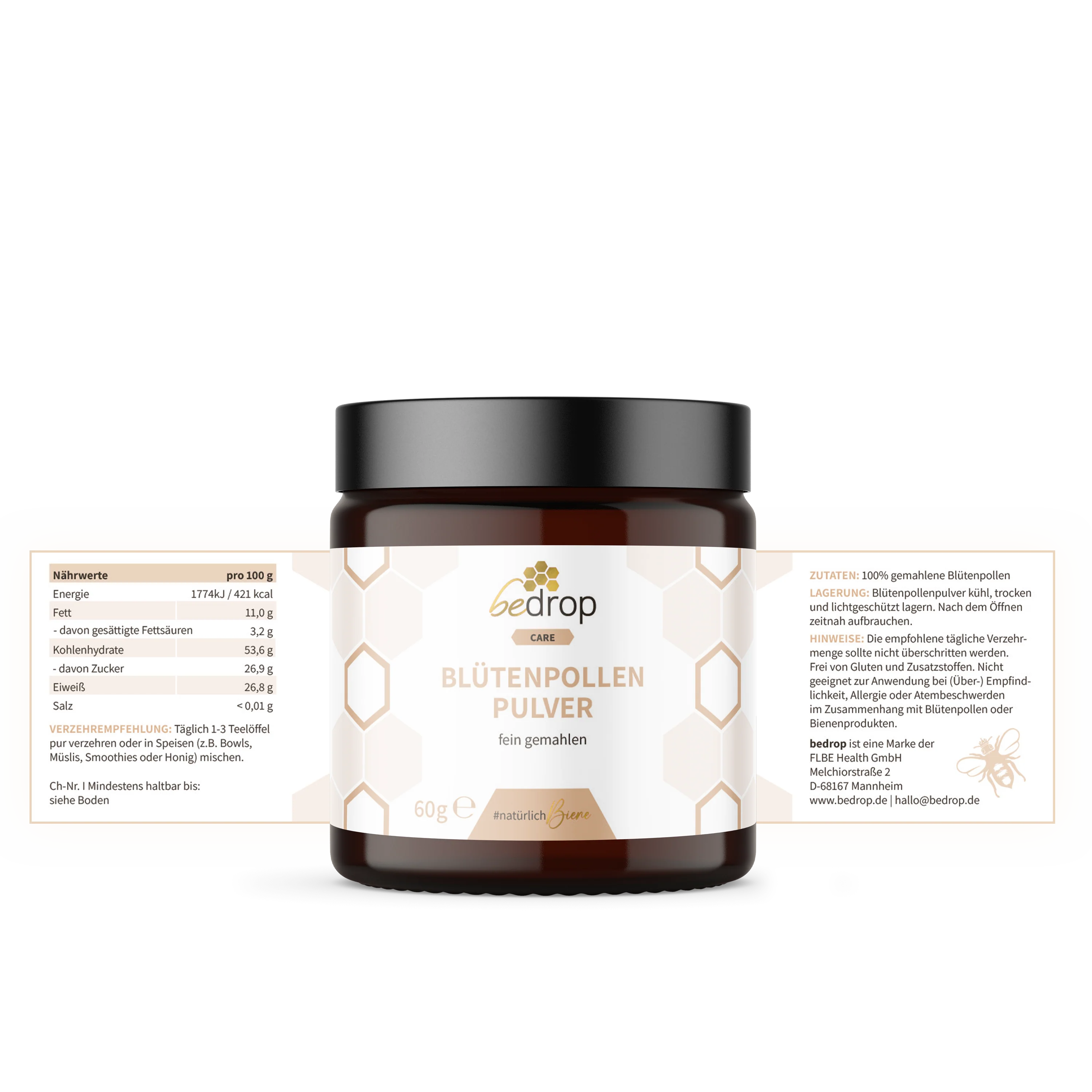 Blütenpollenpulver / Bienenpollen - 60g (Blütenpollen gemahlen) - Image 4
