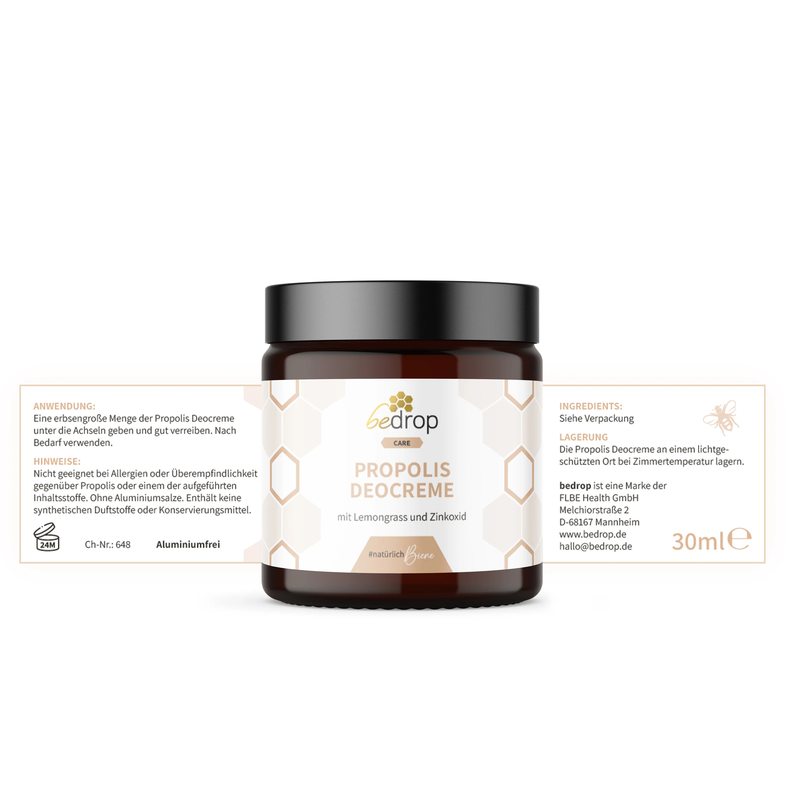 Propolis Deocreme / Festes Deo mit Lemongrass - 30ml - Image 5