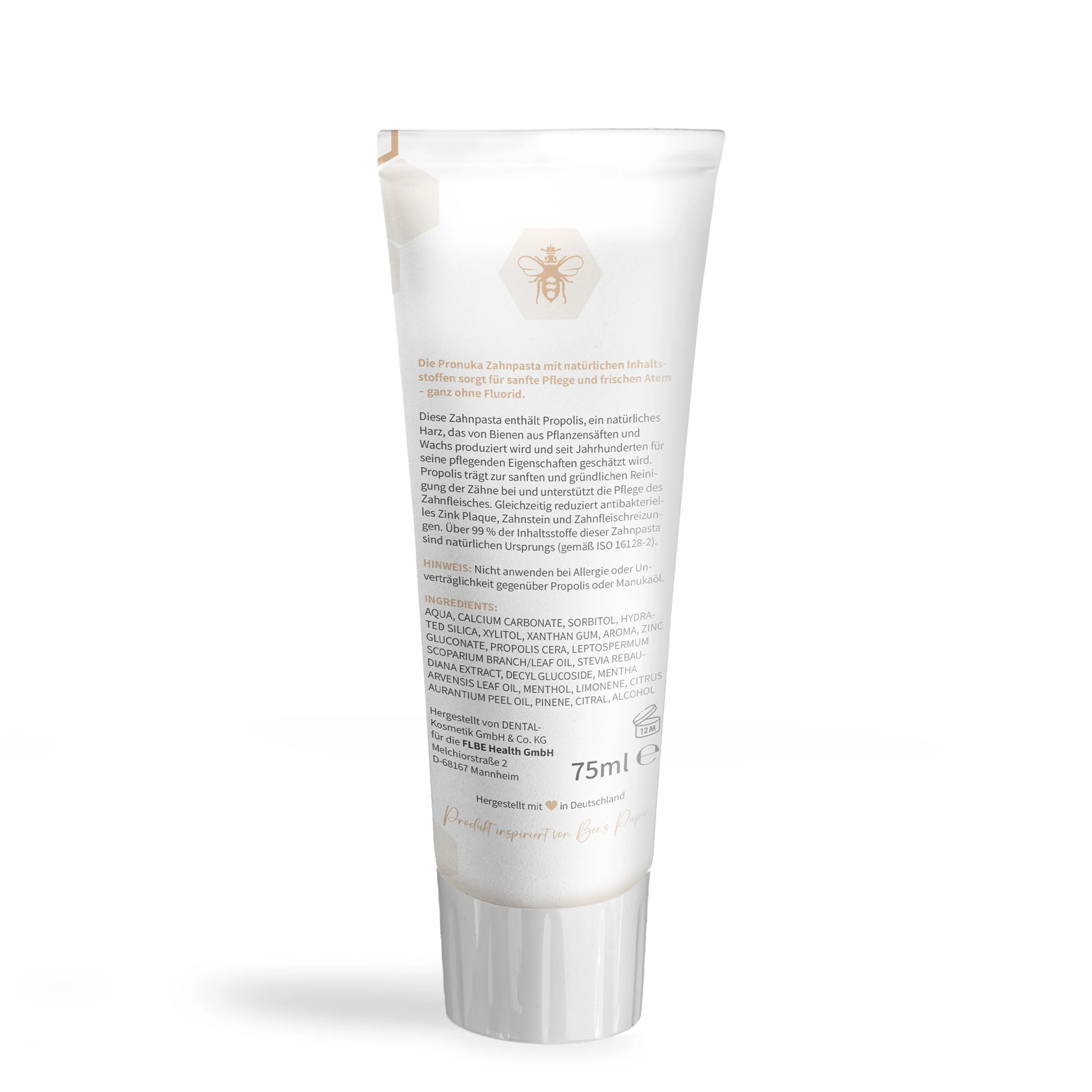 Vorteilsset: 6x Pronuka Zahnpasta / Zahncreme mit Propolis & Manuka-Öl, fluoridfrei & natürlich - 75ml - Image 7