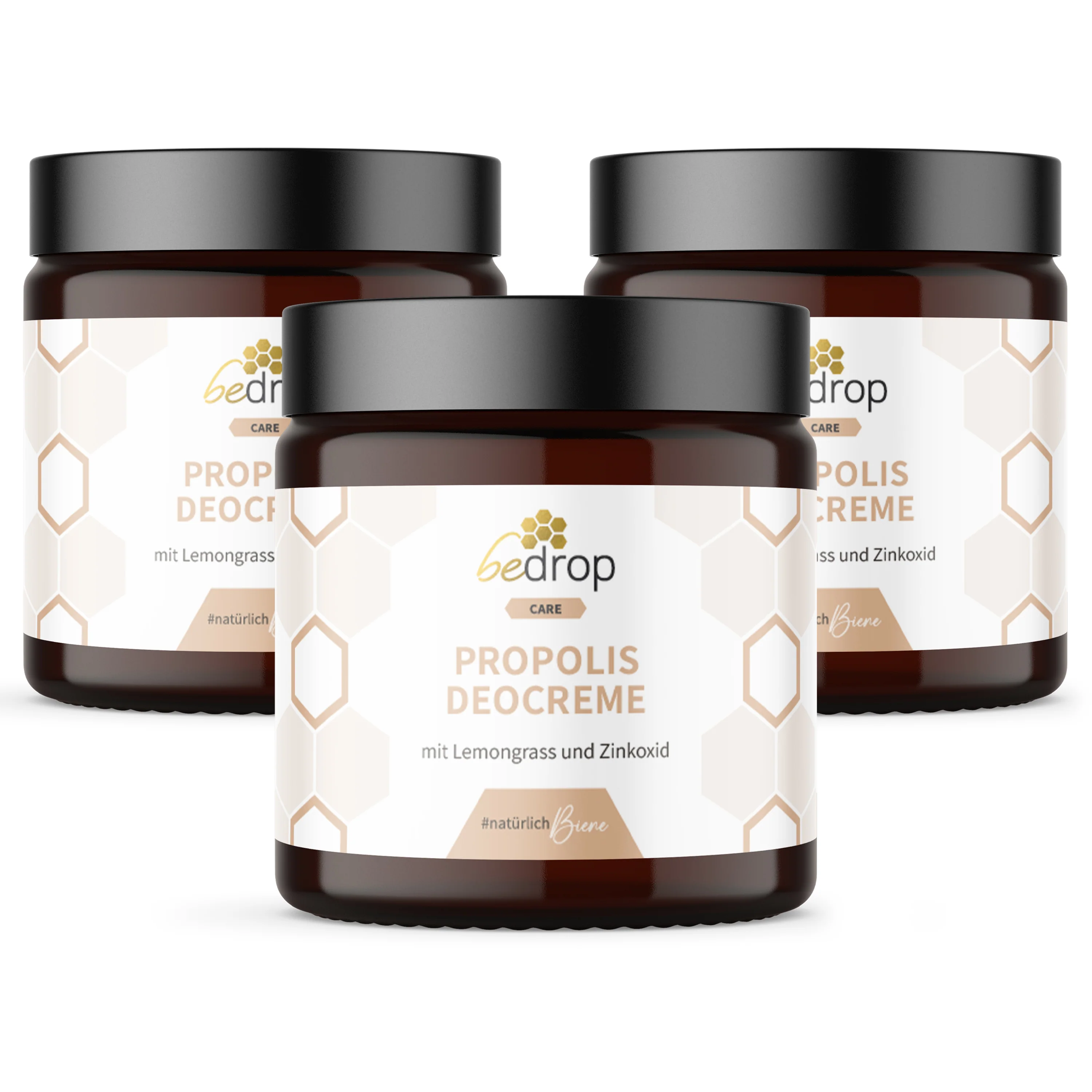 Vorteilsset: 3x Propolis Deocreme / Festes Deo mit Lemongrass -  30ml im 3er Set