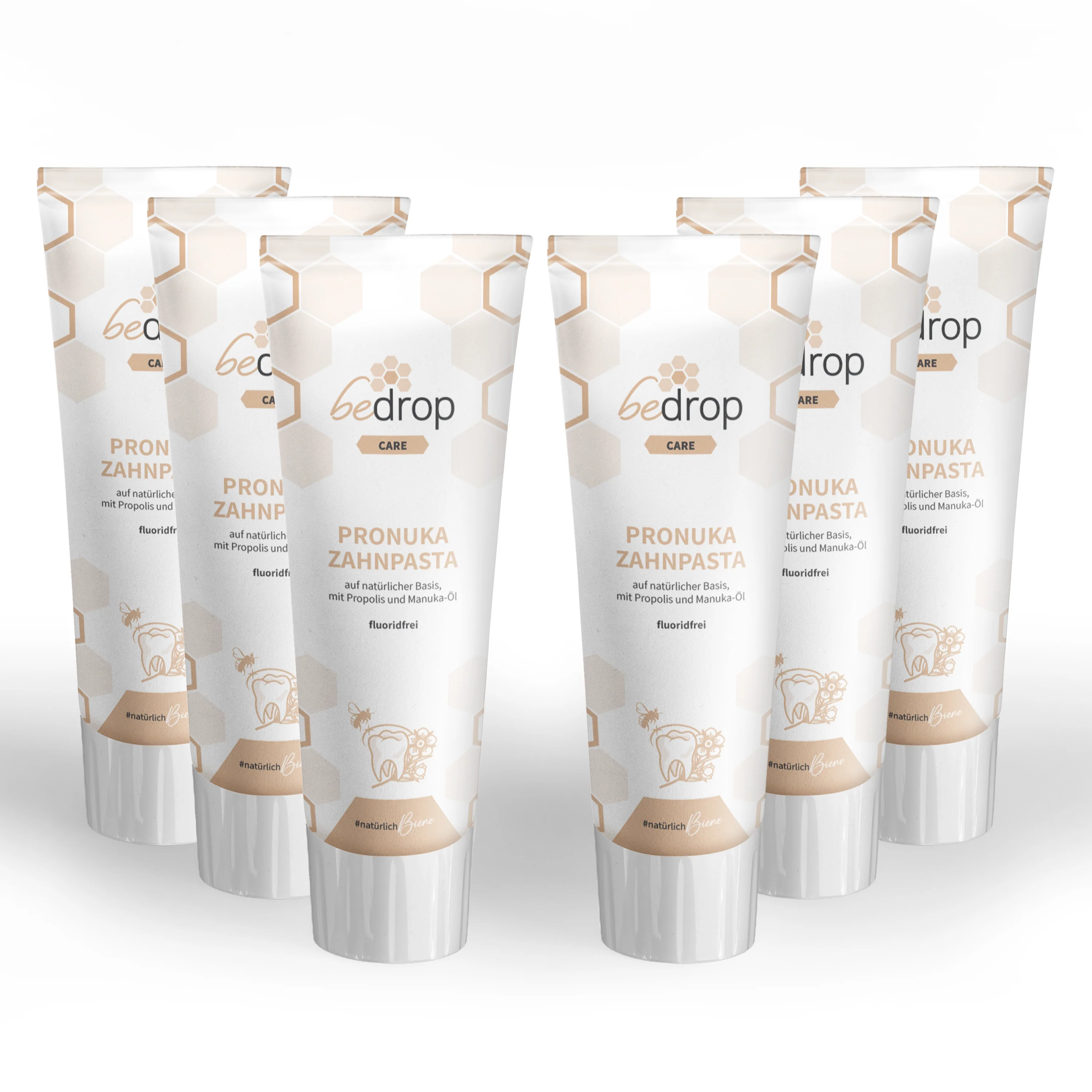 Vorteilsset: 6x Pronuka Zahnpasta / Zahncreme mit Propolis & Manuka-Öl, fluoridfrei & natürlich - 75ml